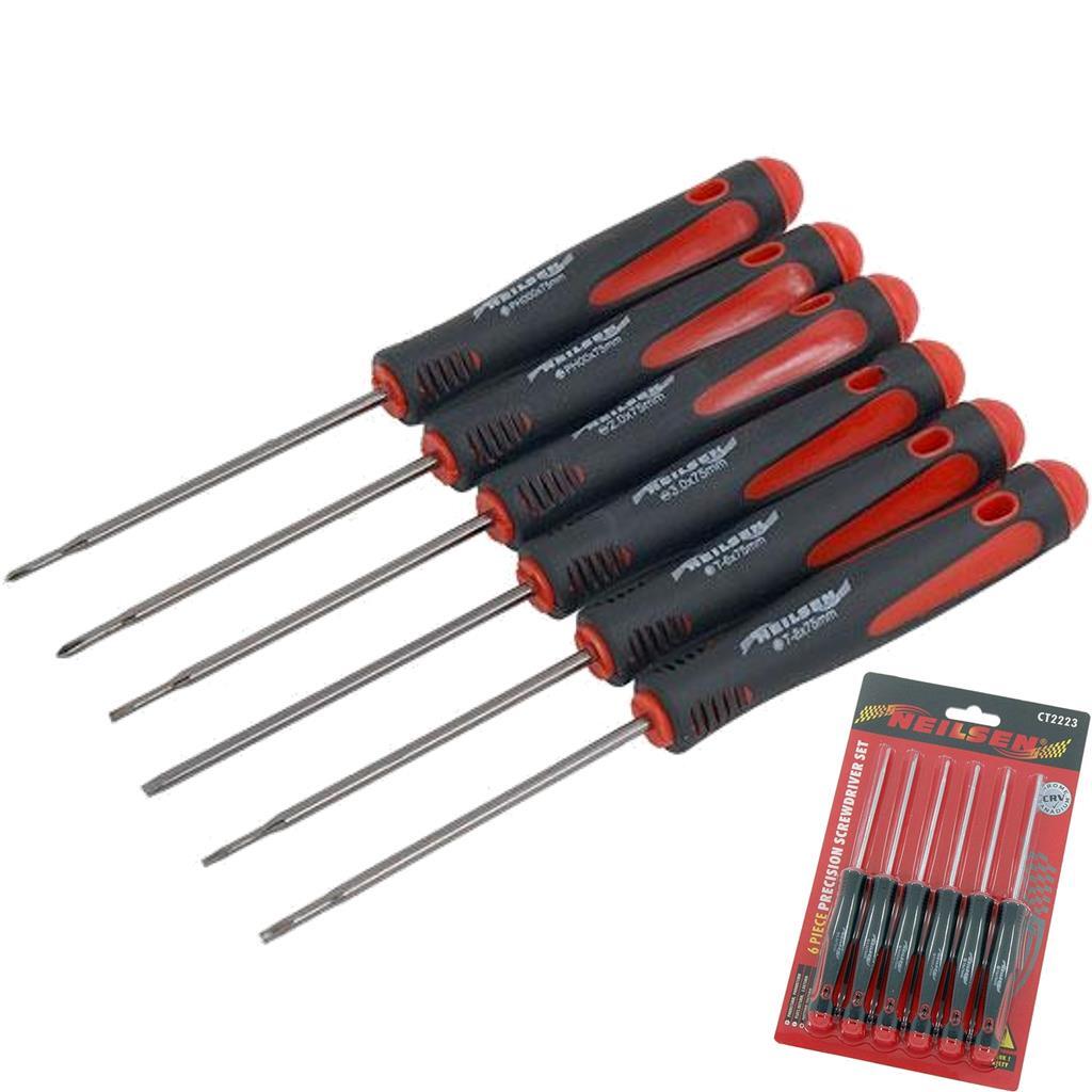 Neilsen 6pc Precision Screwdriver Set Phone Laptop Repair Phillips Slotted StarO