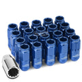 Aluminum Blue 16 Lug+4 Lock Nuts+adapter M12x1.25 21mm Od/50mm Tall