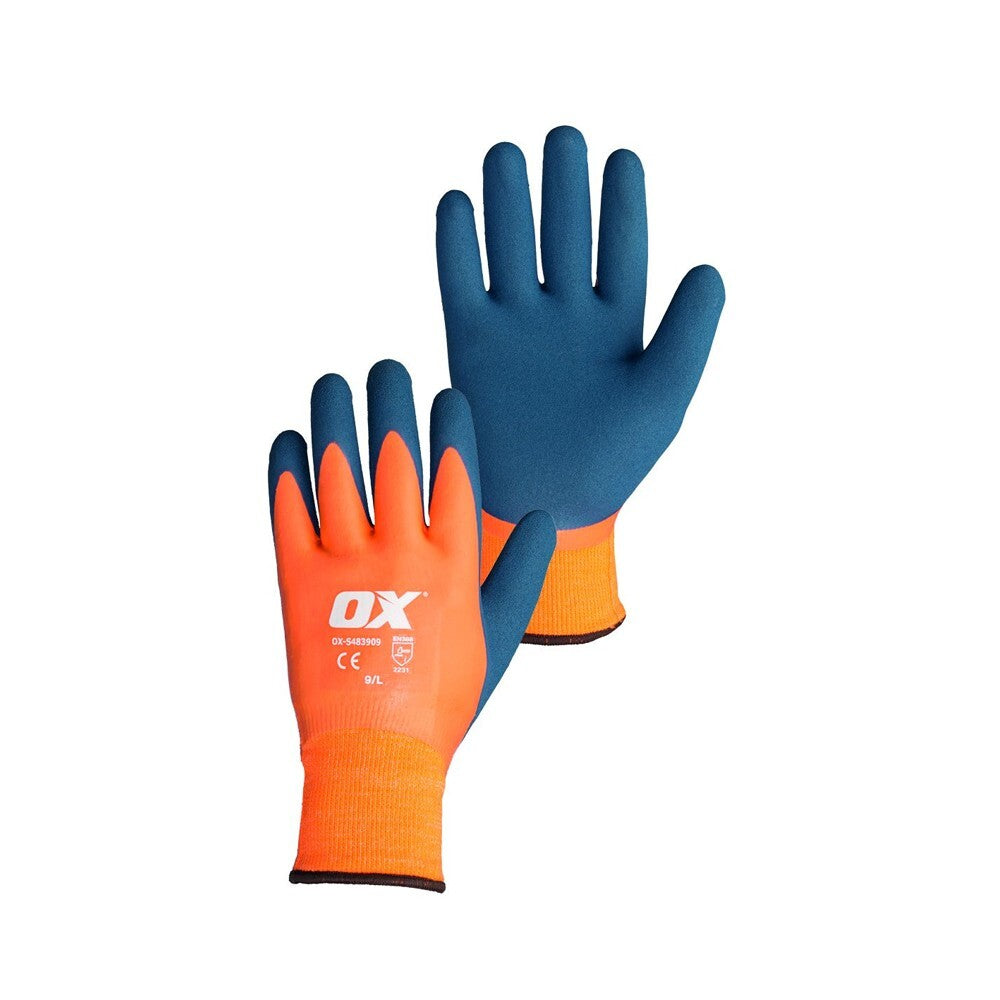 OX Tools Waterproof Thermal Latex Glove Size 9