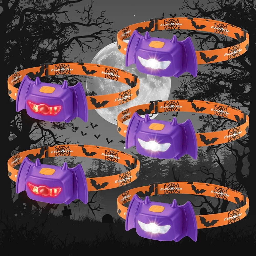 Everbrite Halloween Bat Headlamps 5-pack Head Lamps With