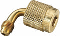 Quick Coupler, Low Loss, 1/4 in Mxf, 90 Deg