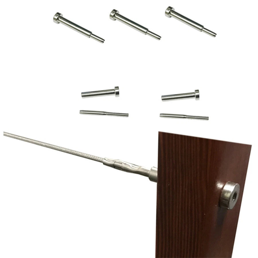 5 Sets Ss T316 Invisible Receiver & Swage Stud For 1/8 Inch Cable