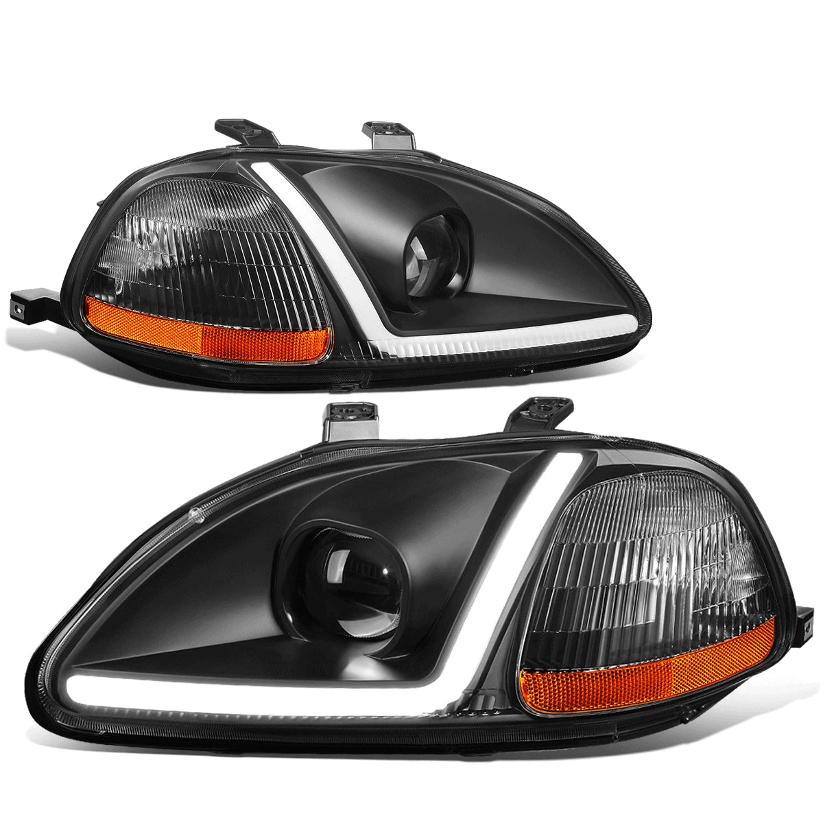 For 1996-1998 Honda Civic Led Drl Black/amber | Built Supply Co
