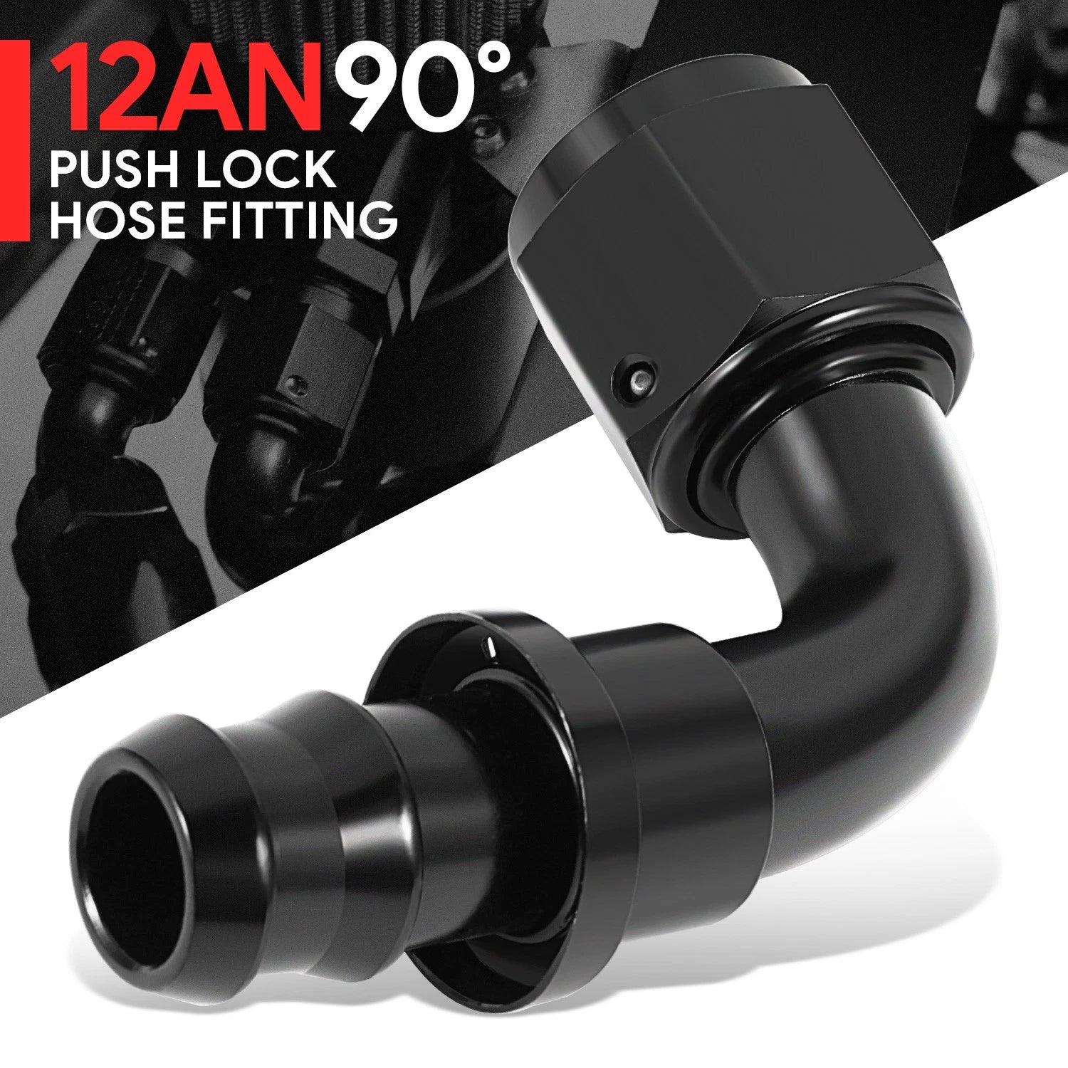 12an To 3/4" Barb T6061 90 Degree Push Lock Hose | Built Supply Co