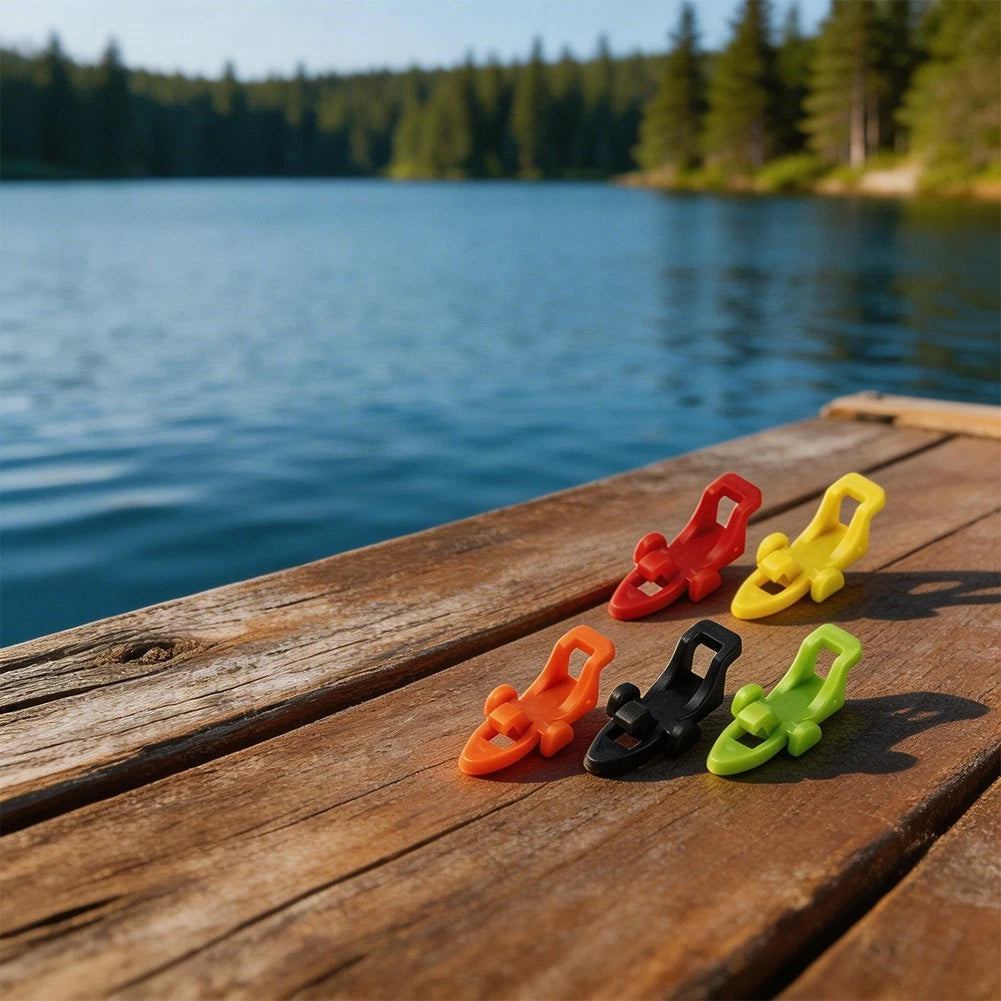 Fishing Hook Keeper Set Hard Plastic Dual Hole Design For Lure
