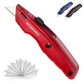Premium Utility Knife Retractable Metal Heavy Duty Box Cutter W/10
