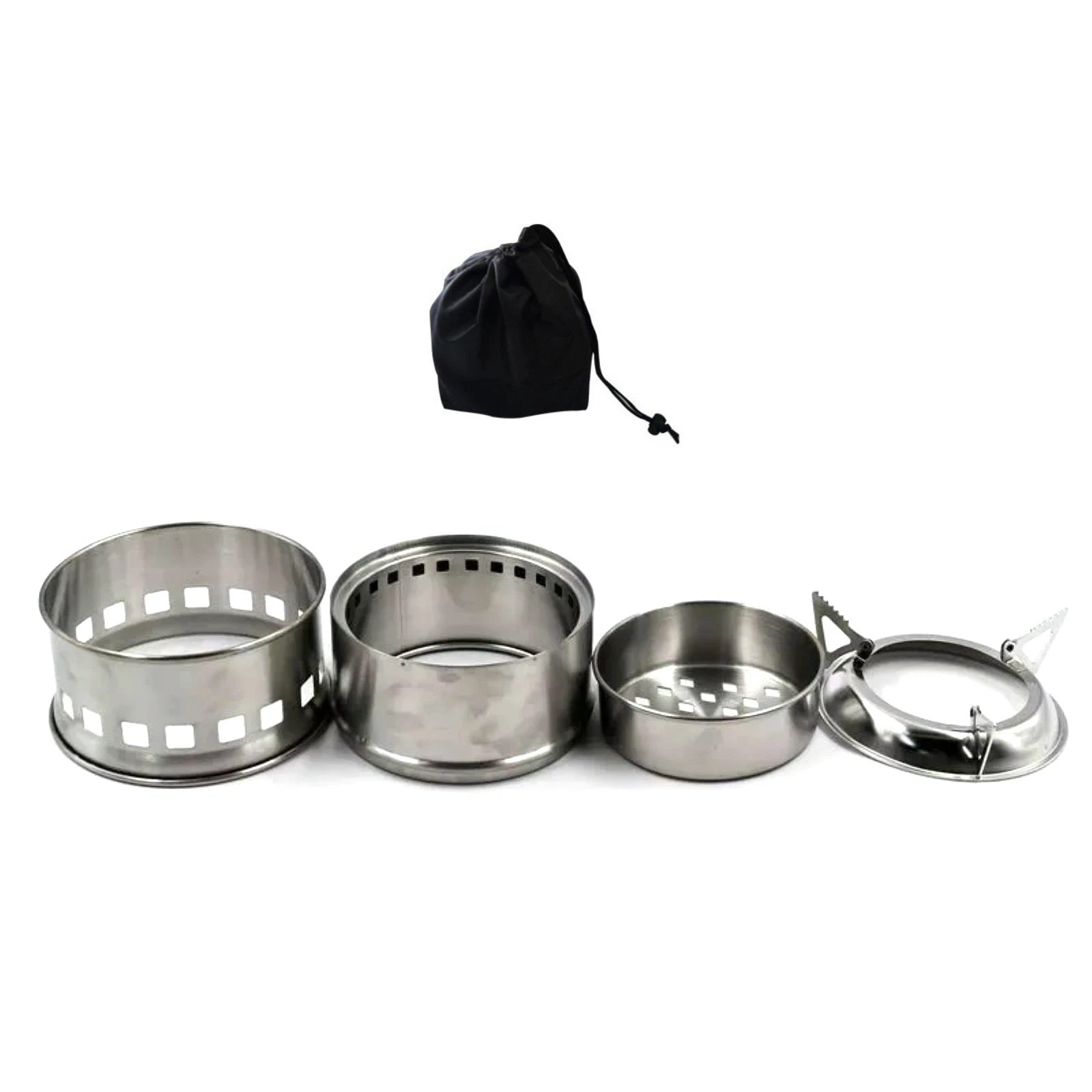 Portable Outdoor Camping Silver Wood-burning Stainless Steel Picnic
