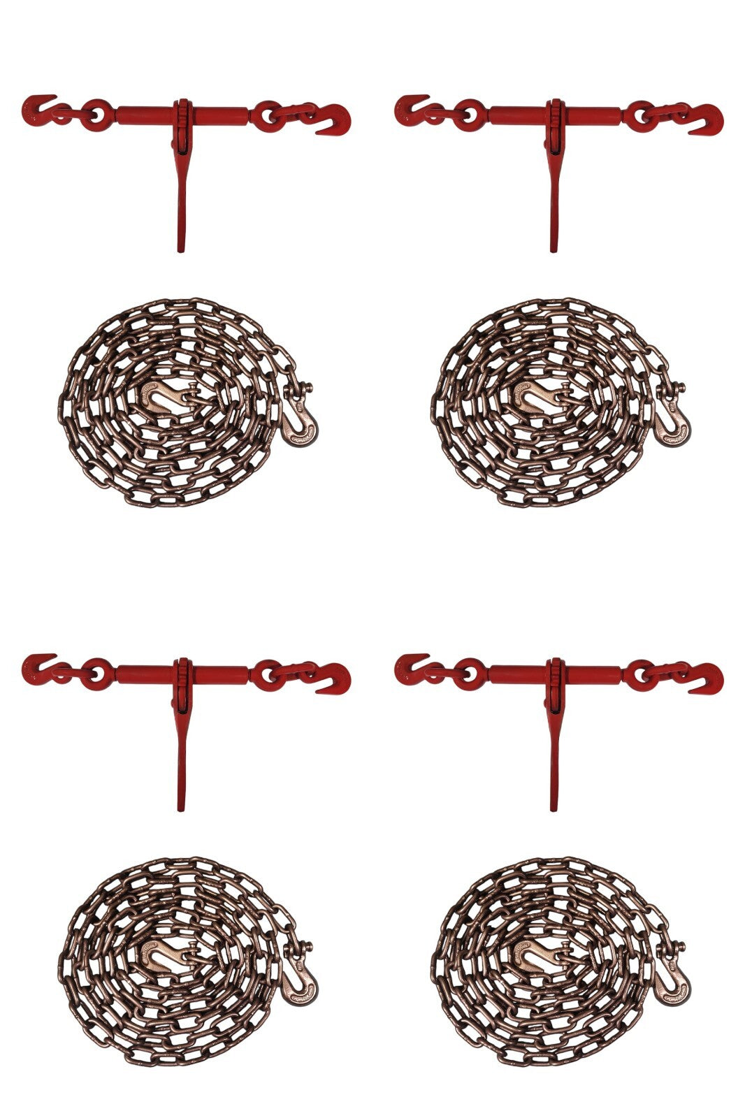 VCT 4 Pack Ratchet Chain Load Binder Set