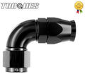 AN-8 90 Degree ULTRAFLOW PTFE Hose Fitting Stealth Black by Unbranded