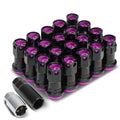 Aluminum Purple 16 Lug+4 Rim Lock Nuts+adapter M12x1.25 22mm Od/45mm