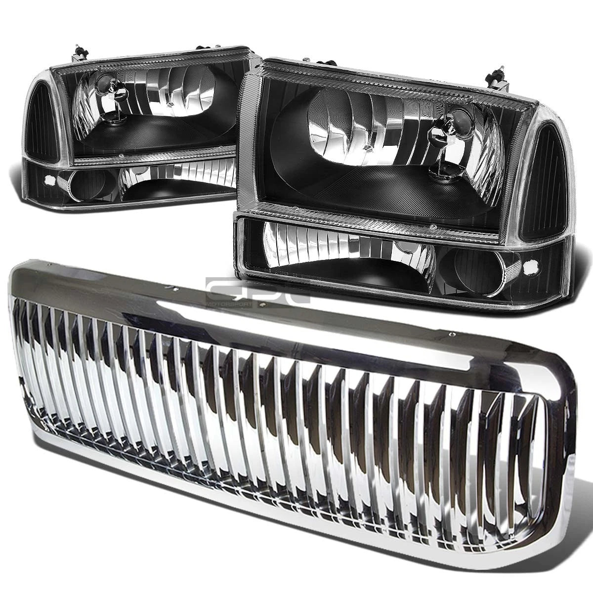 For 99+ Superduty Black Headlight+clea<wbr/>r | Built Supply Co