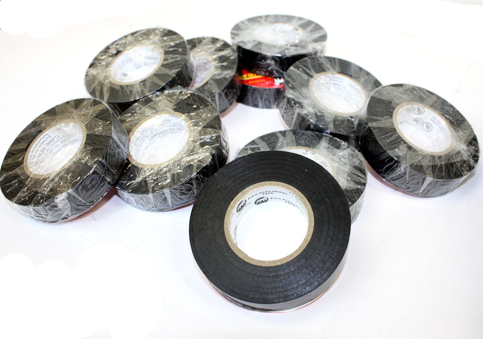 10 Rolls 60 FT 3/4" x 7mil General Vinyl PVC Black Insulated UL Electrical Tape