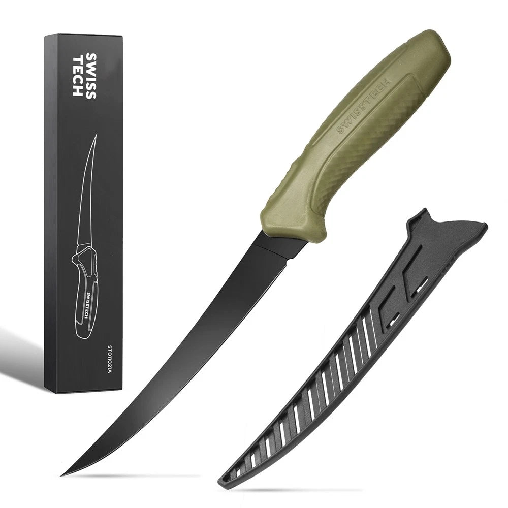Swiss+tech 9" Stainless Steel Fillet Knife Fishing Knife For