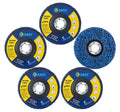 5PK 5-Inch Blue Stripping Discs Silicon Carbide/Zirconia