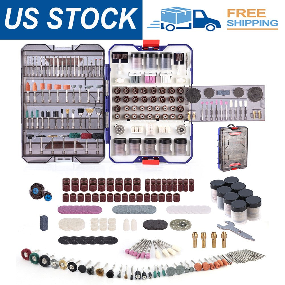 WORKPRO 698Pcs Rotary Tool Accessories Kit Rotary Tool Bits for Cutting Grinding