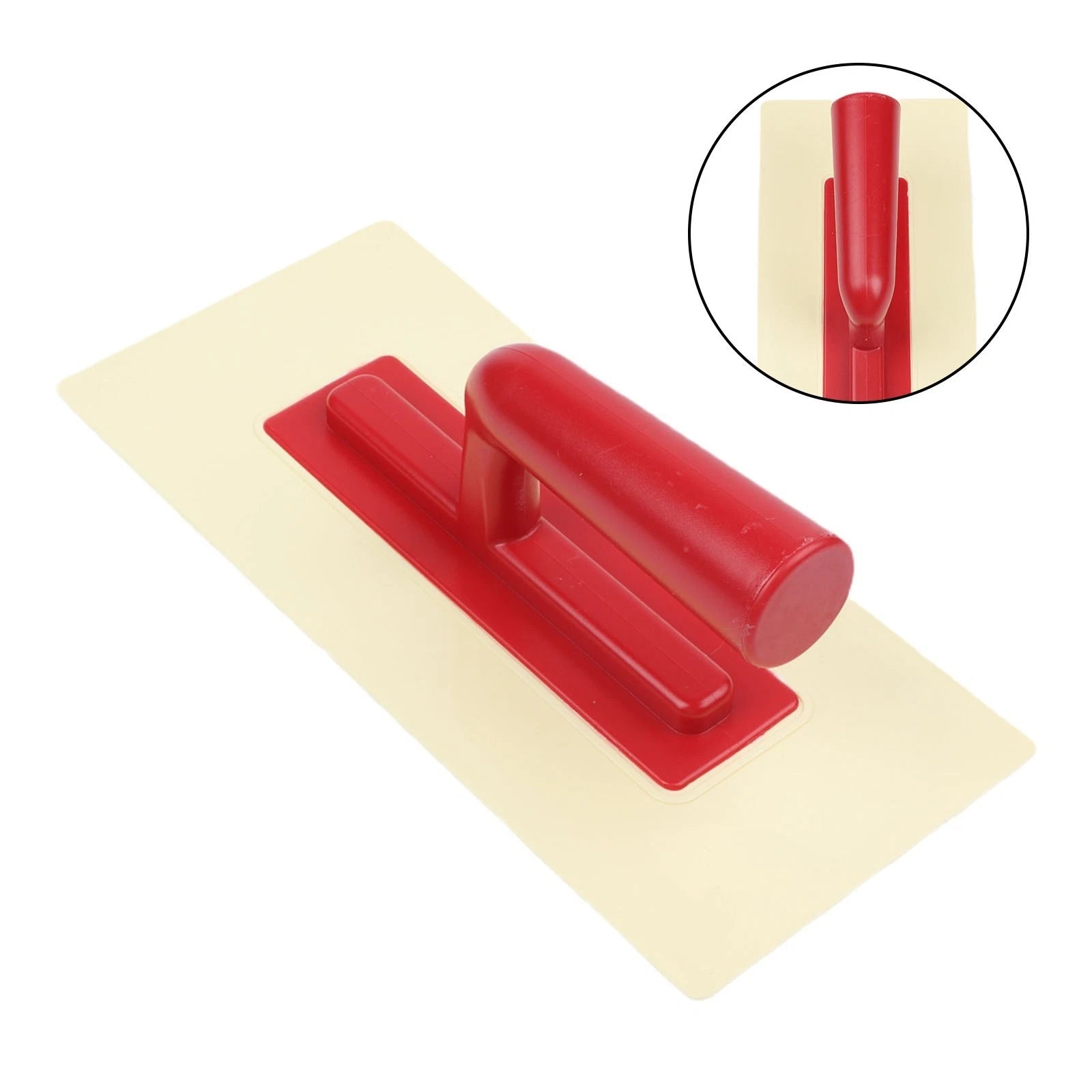Red Handle Plastic Trowel For Smoothing Surfaces Made From Abs