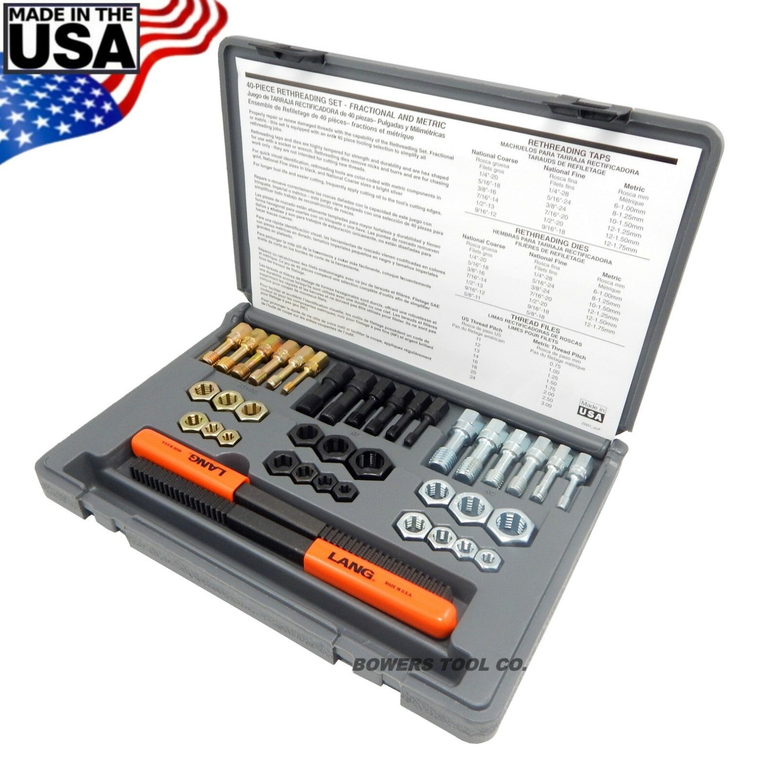Lang 40pc Rethreading Tap and Die Set