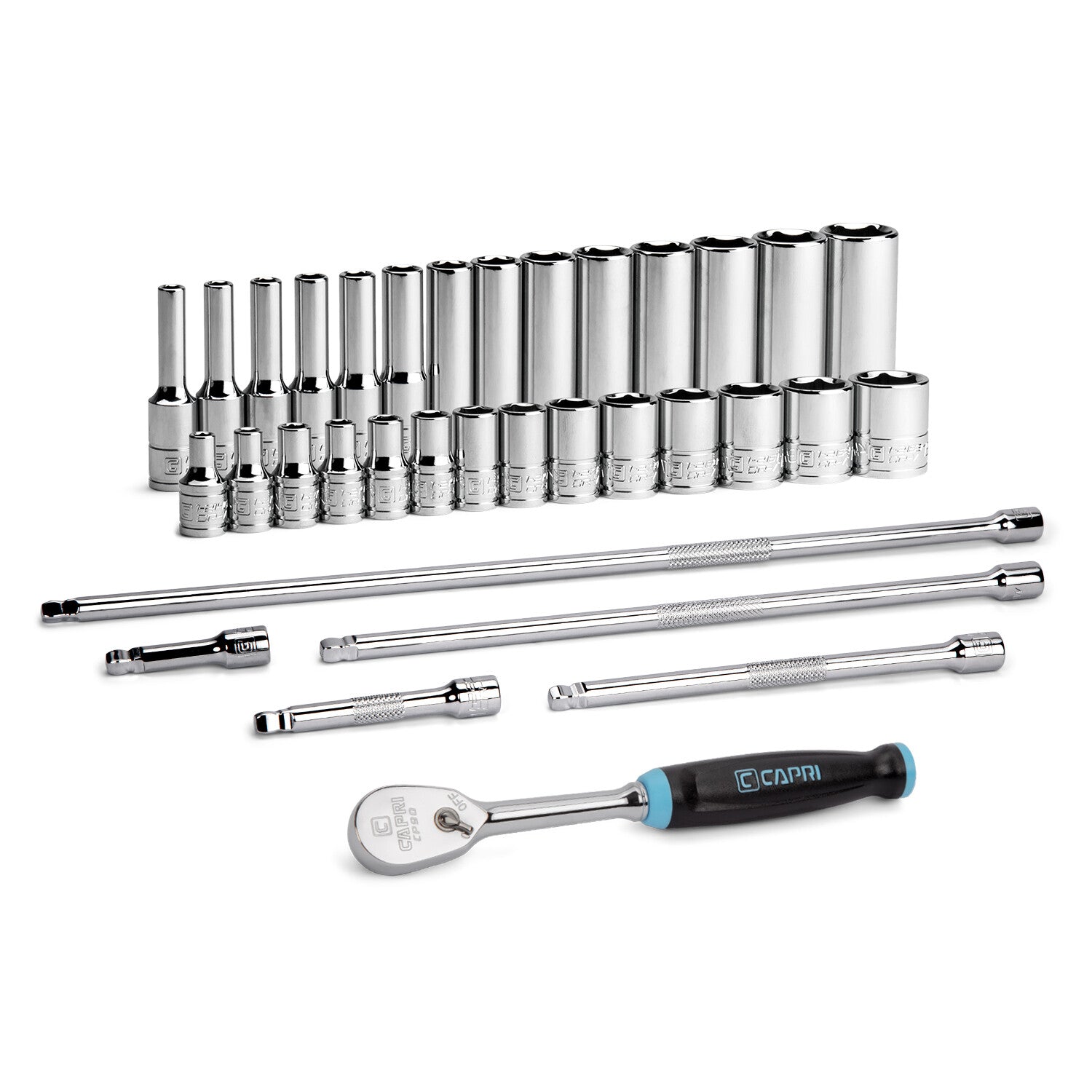 Capri Tools 1/4 in. Drive Master 6-Point Socket Set, Metric, 34-PieceOpens in a new window or tab