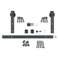 Rustic Black 6-1/2 Ft Steel Ball Bearing Sliding Barn Door Kit