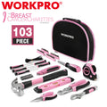 WORKPRO 103PCS Pink Tool Kit Hand Tool Set Chrome Finish Household