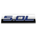 Bumper Sticker Metal Emblem Decal Trim Badge Polished Chrome Blue 5.0l