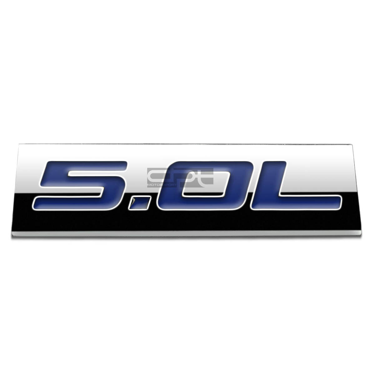 Bumper Sticker Metal Emblem Decal Trim Badge Polished Chrome Blue 5.0l
