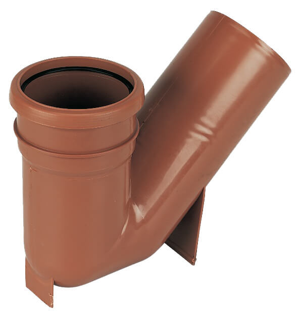 Underground Soil Universal Gully Waste Trap 45° 110mm Brown