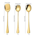 Serving Spoon Fork Spatula Set In Stainless Steel With Long Handle