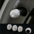 4x White Diamond Bling Car Tire Wheel Air Valve Stem Anti Dust Cap