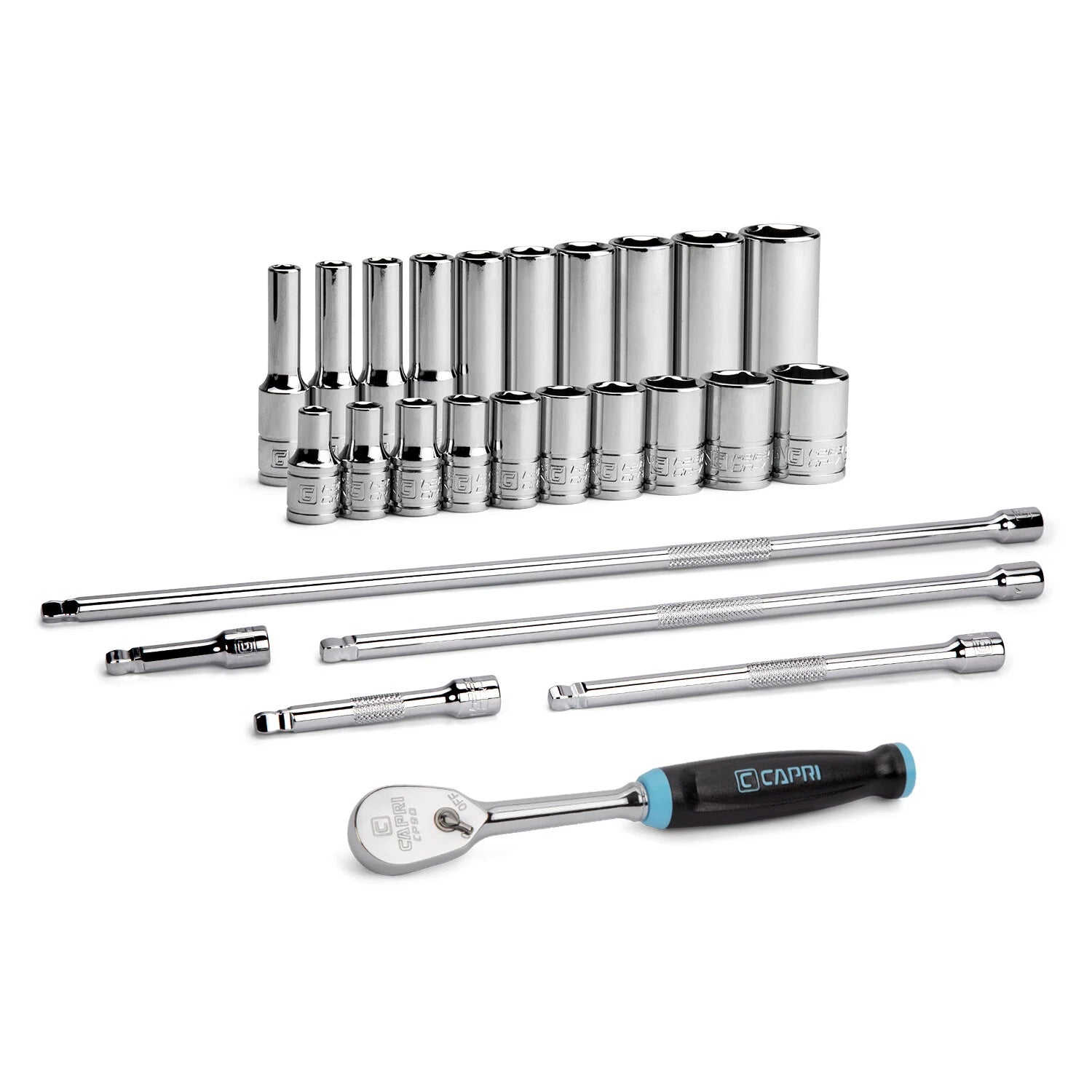 Capri Tools 1/4 In. Drive Master 6-point Socket Set, Sae, 26-piece