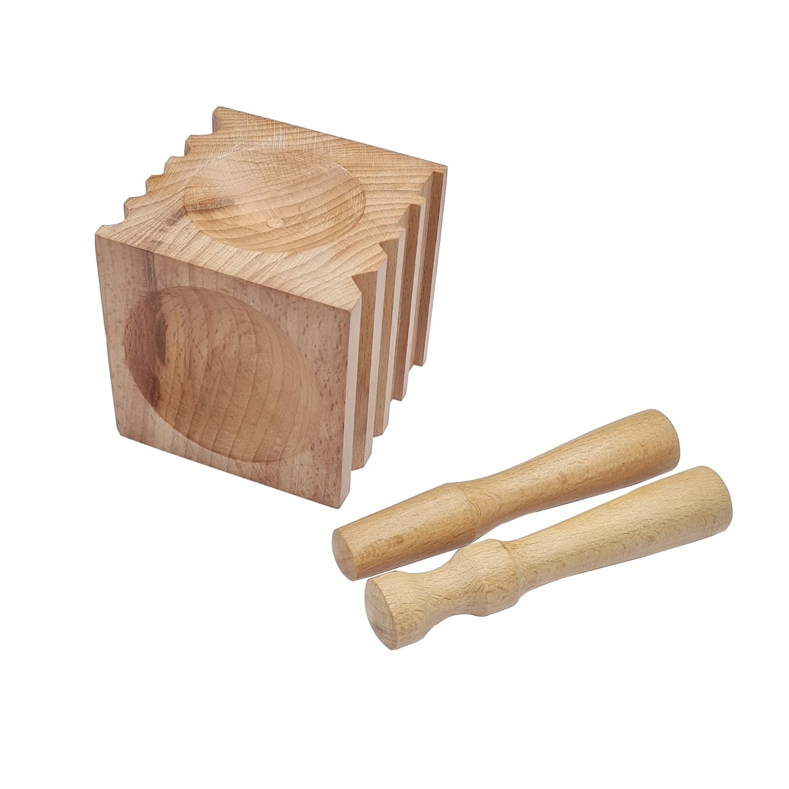 2.1/2" X 2.1/2" X 2.1/2" Wood Doming Block W/ 2 Punches Jewelry