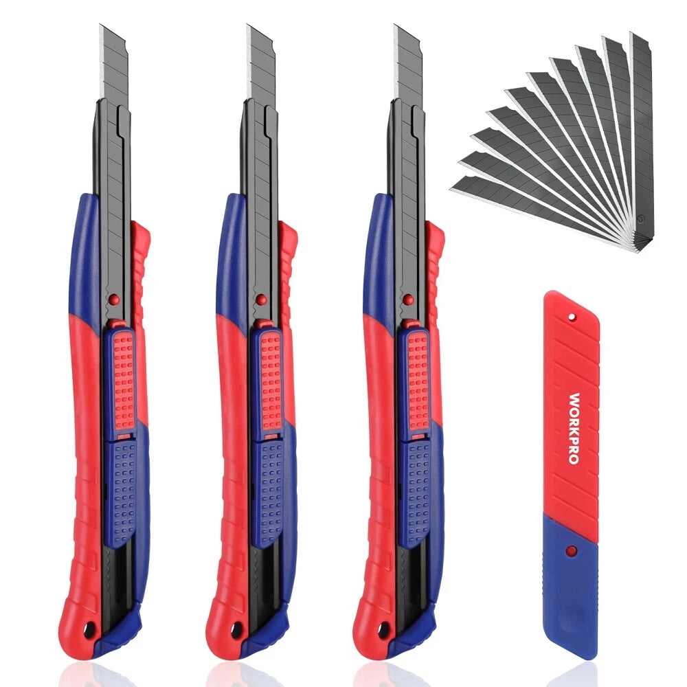 Workpro 2-in-1 Utility Knife Heavy Duty Box Cutter Razor Knife Exacto