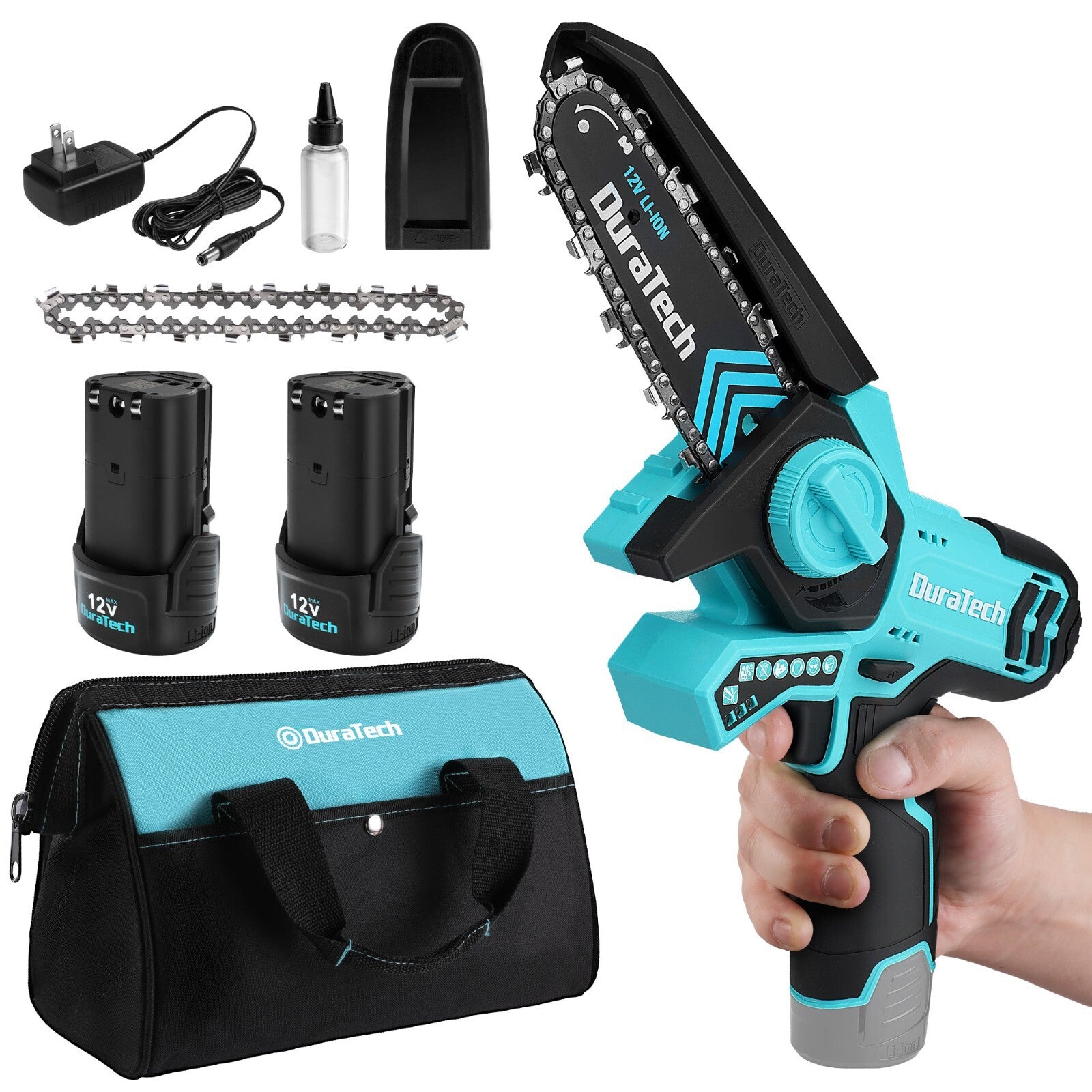 DURATECH 12V Mini Chainsaw 6 Inch Electric Cordless by DURATECH