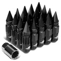 J2 7075 Forged Aluminum M12x1.25 8cm Spiky Cap Lug Nut W/4x Lock+key