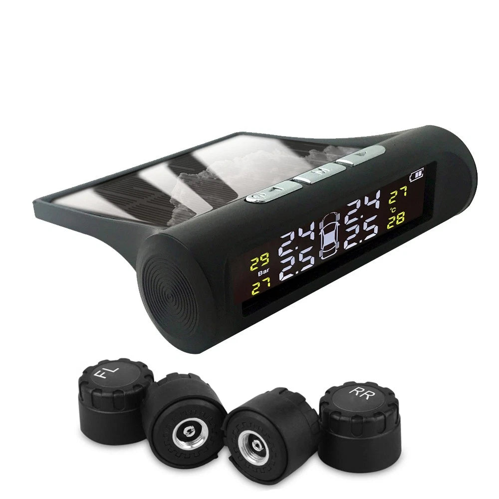 Solar Power Tire Pressure Monitor System Wireless Tpms Monitor &