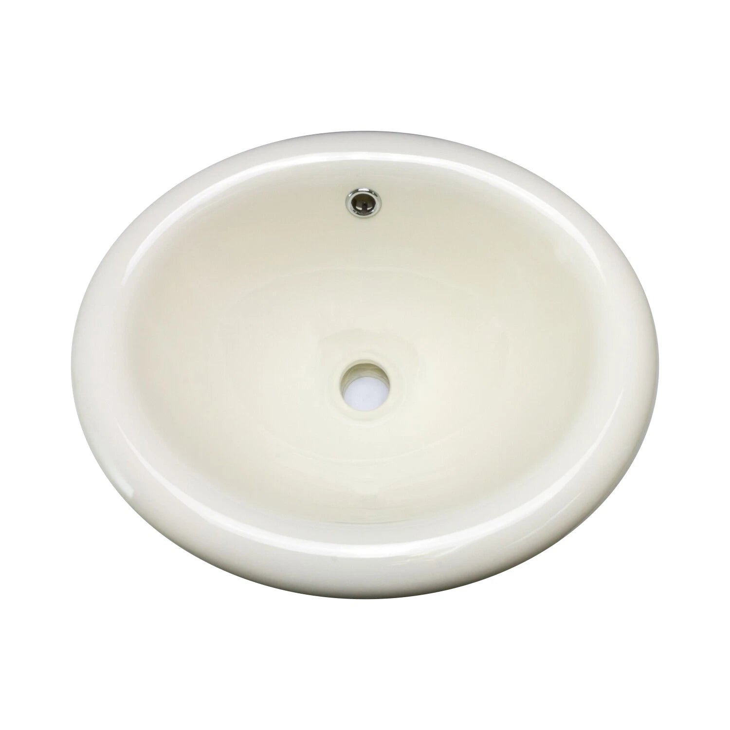 Lily Oval Shaped Drop-in Bathroom Vanity Sink 17-1/4" X 15-1/4" Ivory