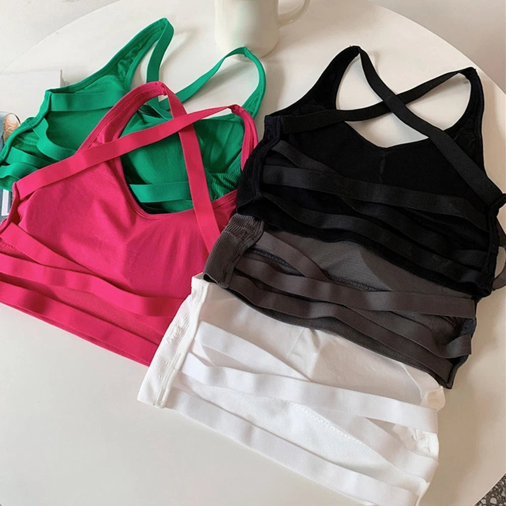Women's Knit Crop Top Backless Polyester Summer Vacation Beach