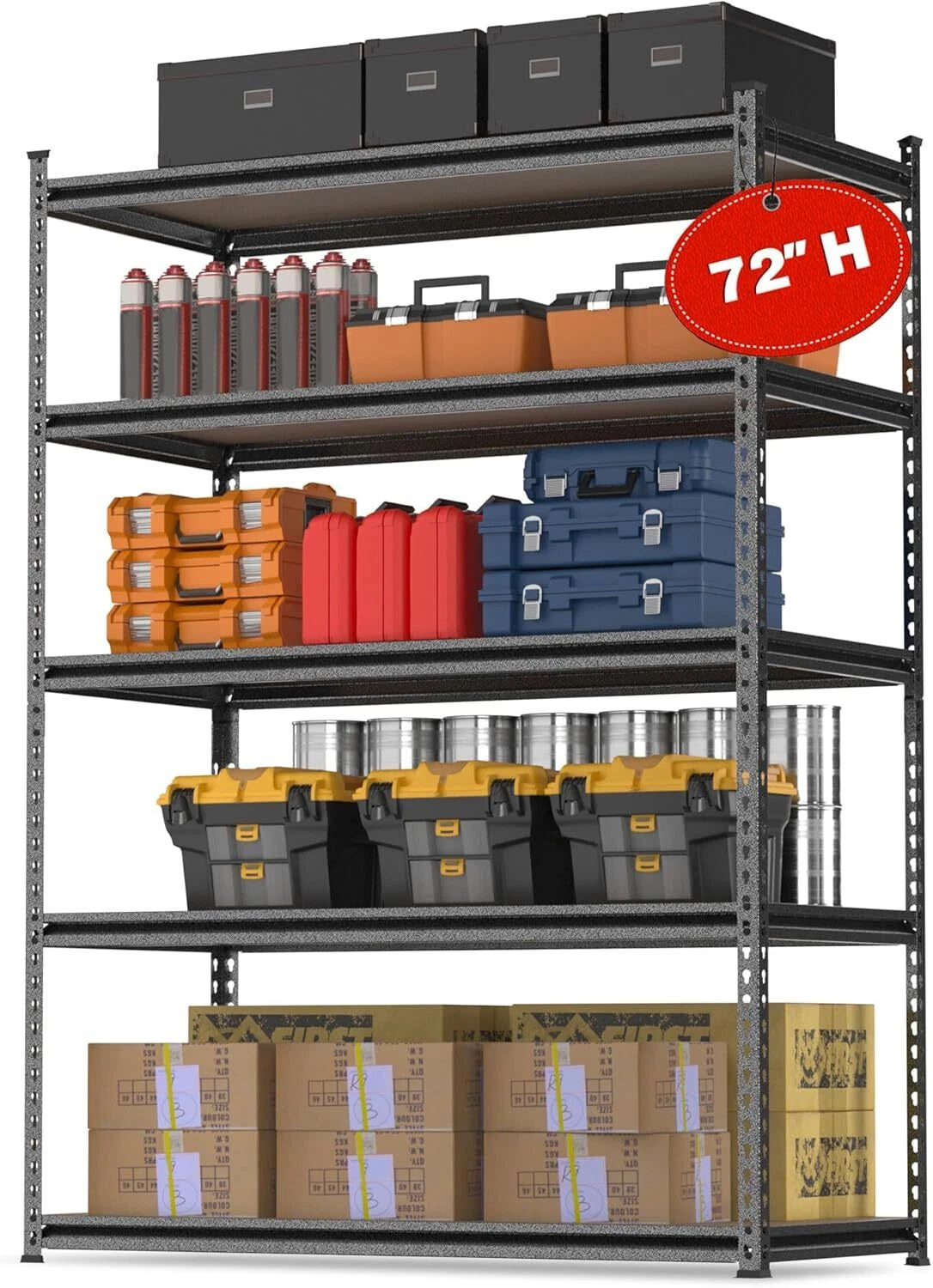 Workpro 1/2/ 5tier Metal Storage Shelving Adjustable Storage Rack
