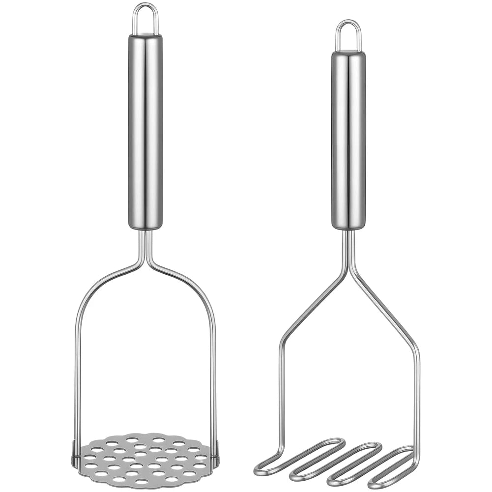 2 Pack Kitchen Potato Masher Stainless Steel For Efficient Food