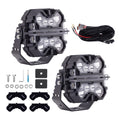 Square LED Work Light Pods 332W Spot+Flood For ATV Marine Offroad