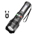 Super Bright Rechargeable Flashlight 3 Color Led Zoomable Tactical
