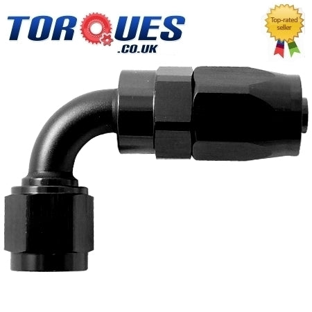 AN -8 AN8 (8AN) 90 Degree FastFlow Stealth Black Hose Fitting