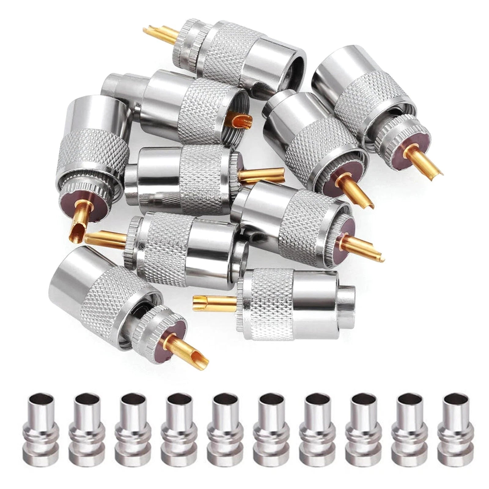 Nickel Plated Pl259 Connectors For Coax Cable Soldered Center