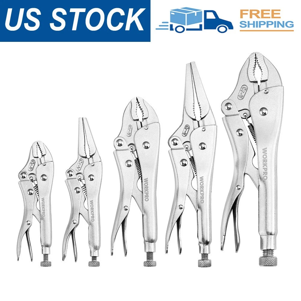 Workpro 5-piece Locking Pliers Set Vice Grips W/chrome-vanad<wbr/>ium