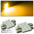 X2 11x36mm 18smd 3528 12V Bright Amber Led Interior Dome/trunk