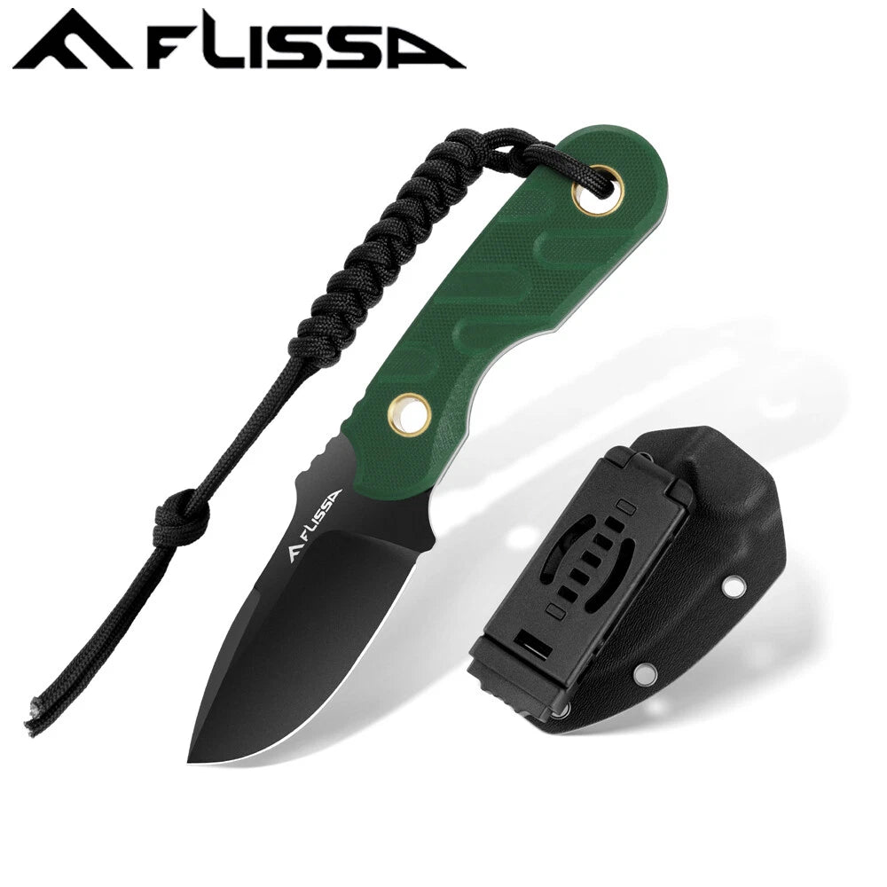 Flissa 7" Fixed Blade Knife Hunting Knife Full Tang With Kydex Sheath