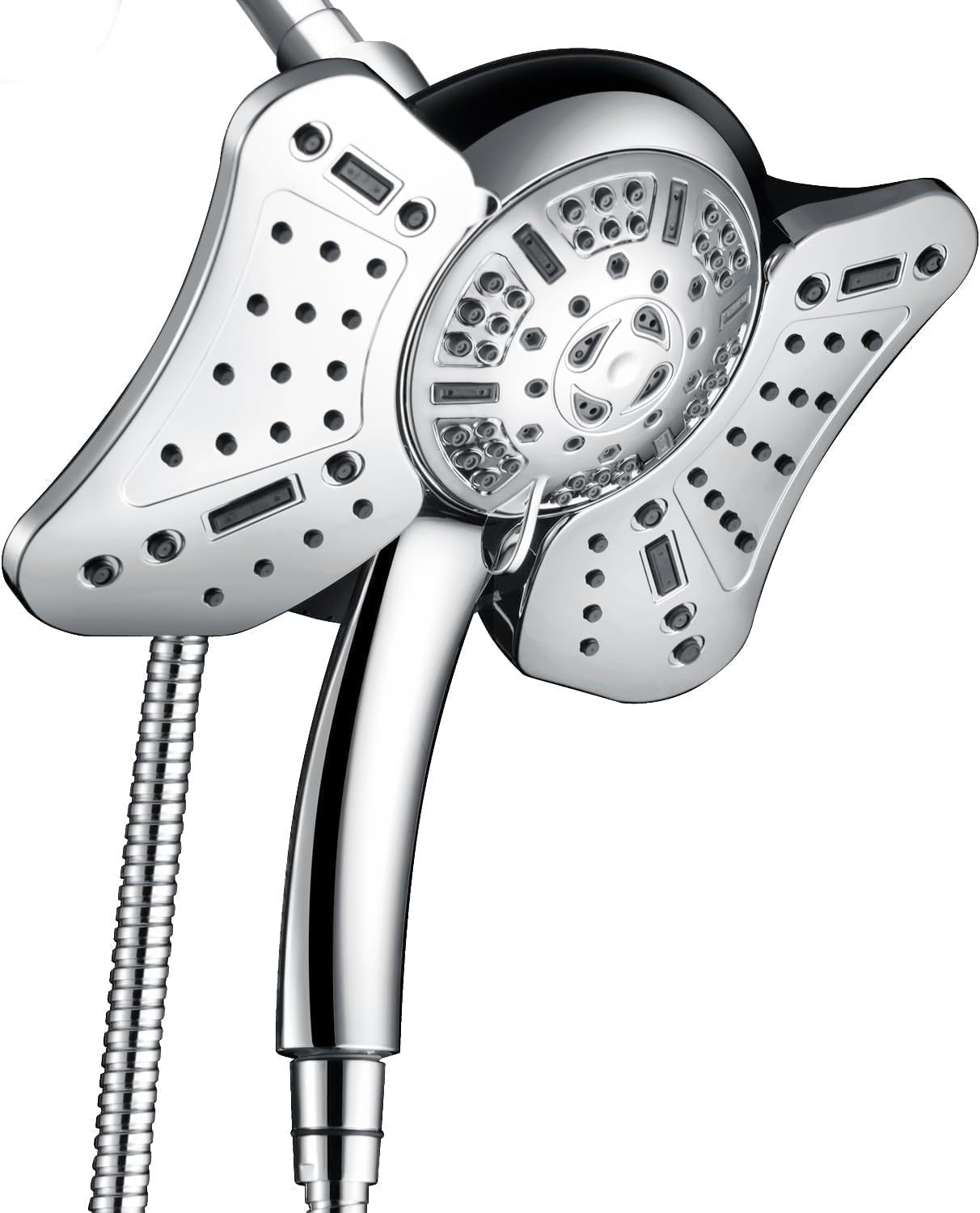 2.5gpm Shower Head with Handheld Spray Combo: 2 in 1 Rainfall Shower