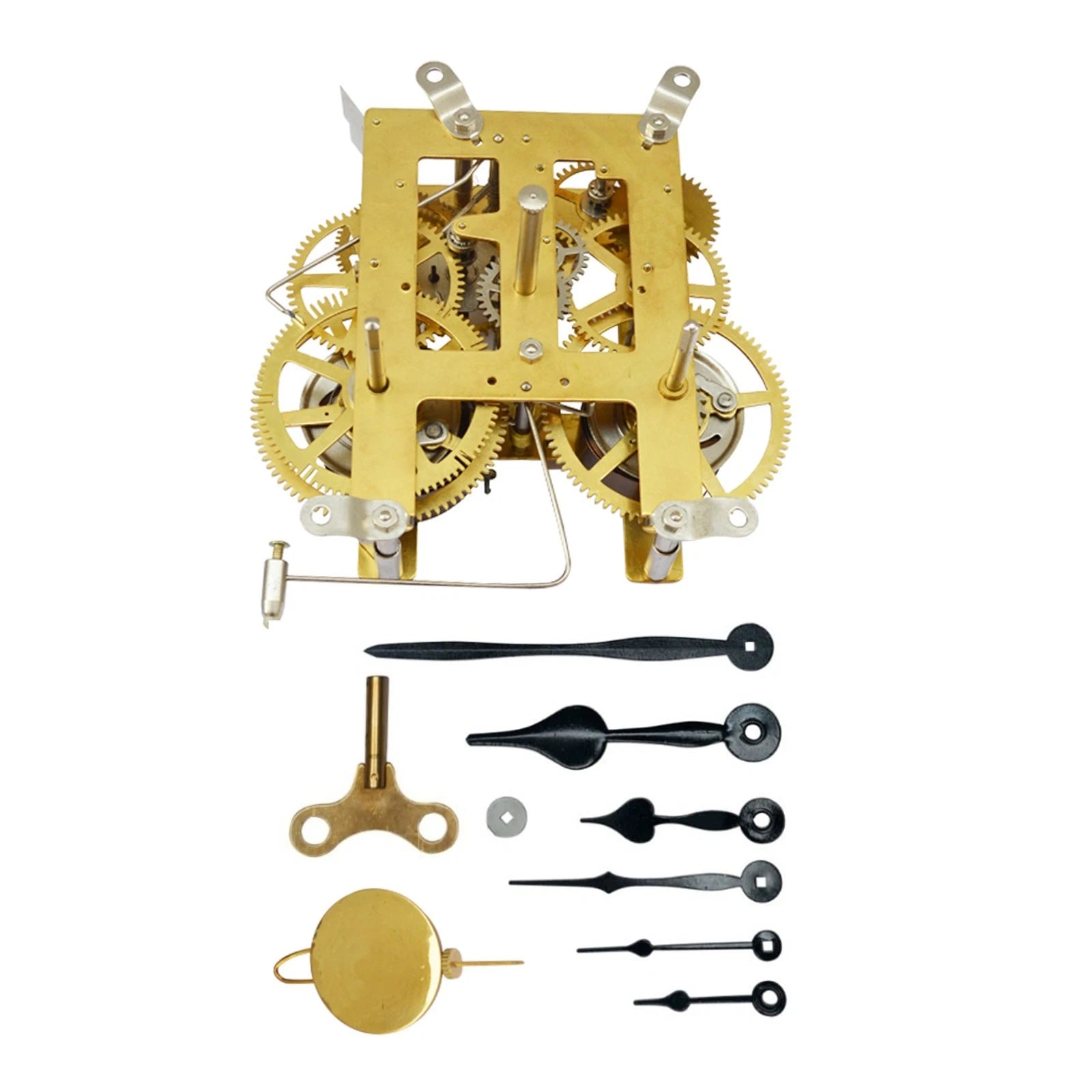 Mechanical Clock Movement Set 8 Days - Manual Wind For Mantle Clocks