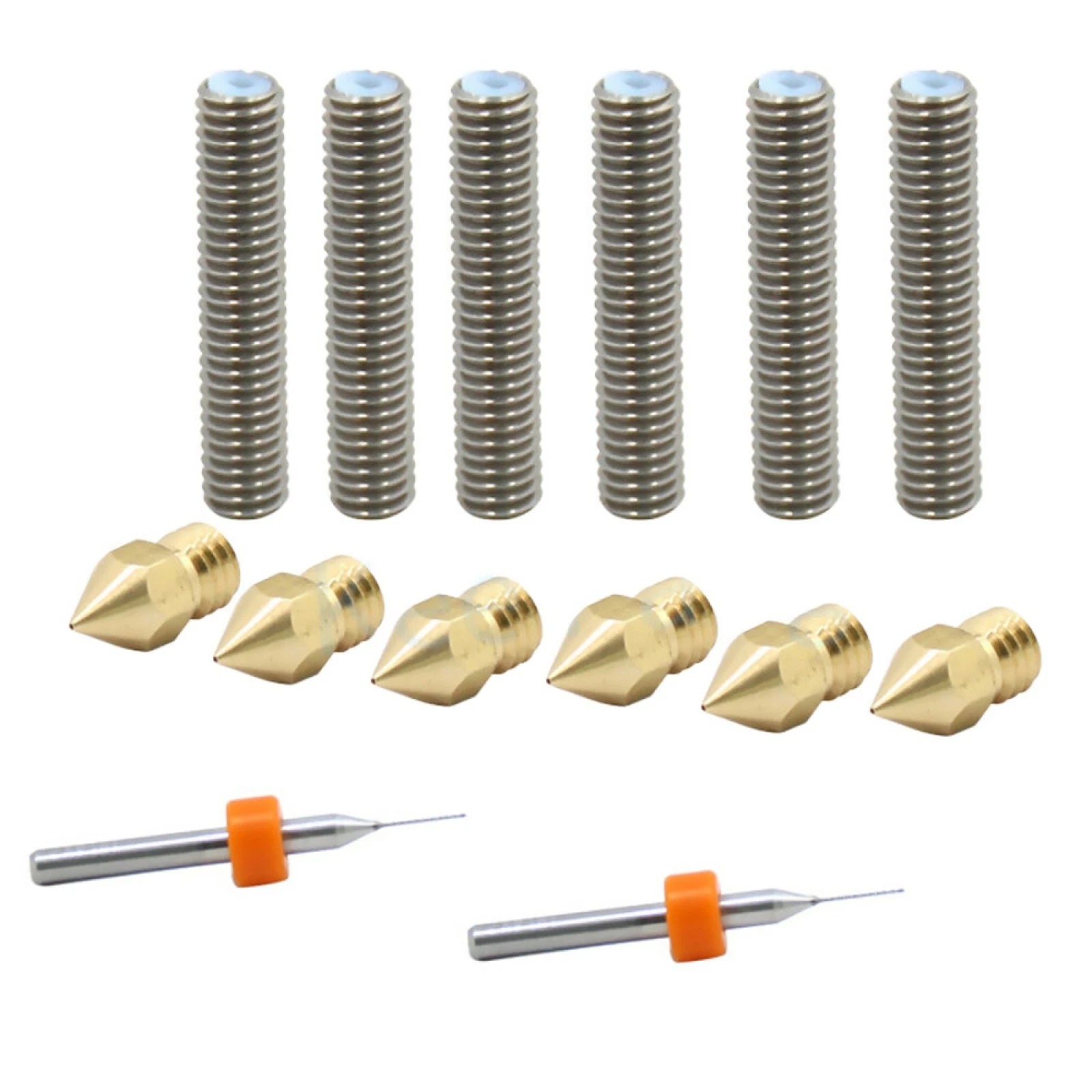 3d Printer Extruder Brass Head Nozzle+m6 Throat Tube + Drills