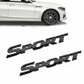 3D Black Carbon Fiber SPORT Logo Sticker Car Body Emblem Badge Decal